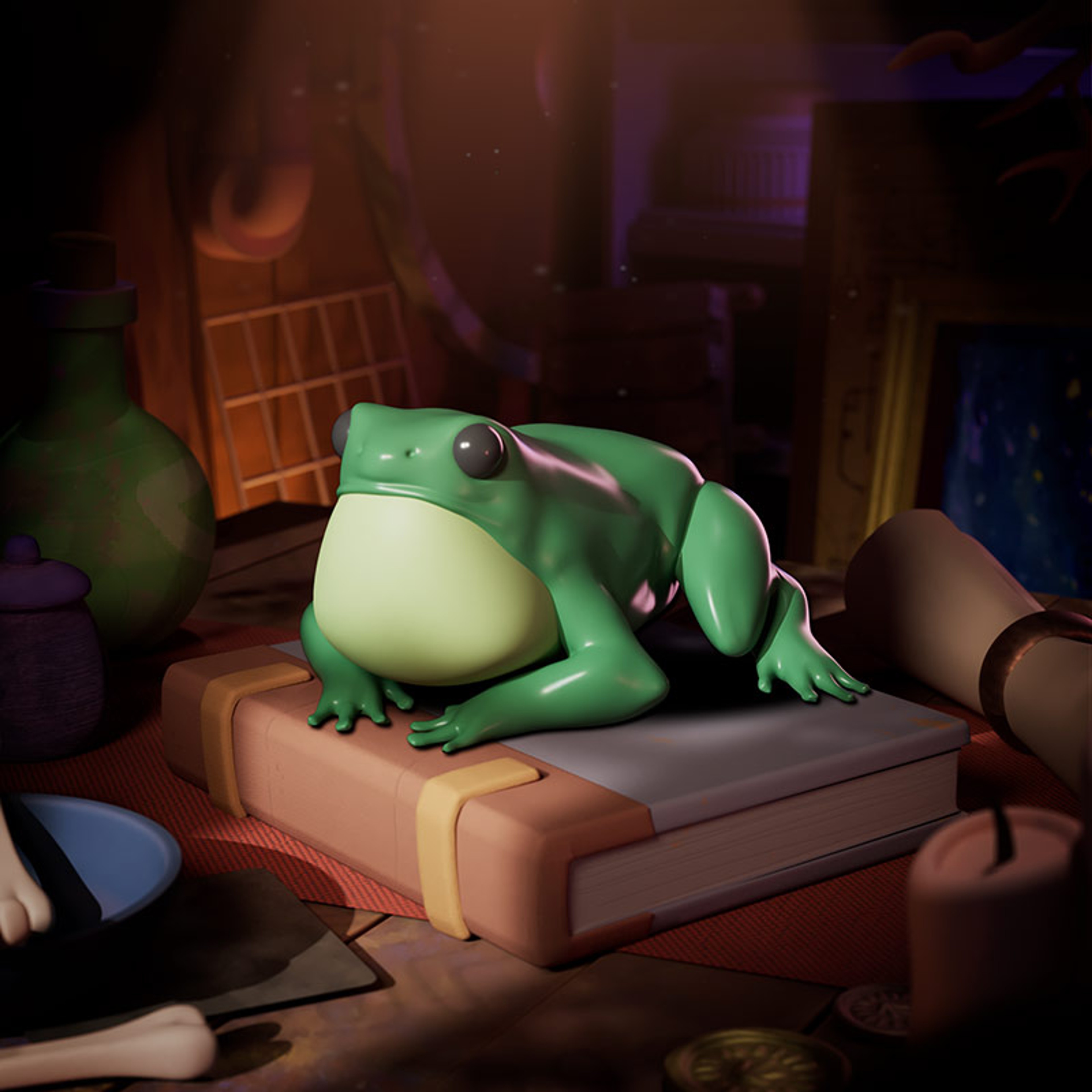 A green frog