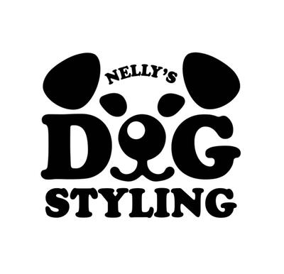 Black wordmark forming a dog's face on white, floppy ears, eyes and snout built into the chunky letters "DOG"