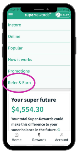 step 2: refer and earn