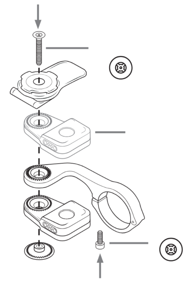 Bike Alarm Finder installation diagram showing both mounting positions