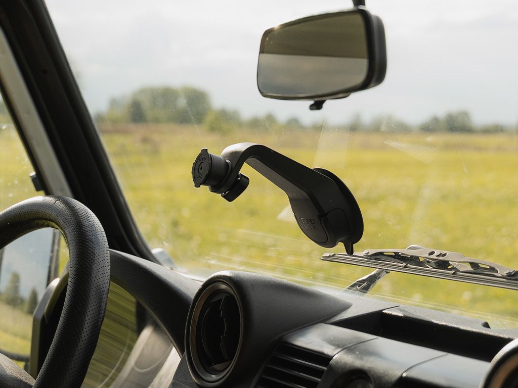 Support Téléphone Voiture Quad Lock à Ventouse Robuste - Compatible Avec Adaptateur MAG Universel - Réglage Angle, Gestion Câbles