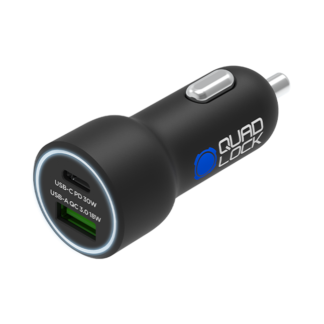 Charging - Dual USB 12V Car Charger - Quad Lock® Europe - Official Store