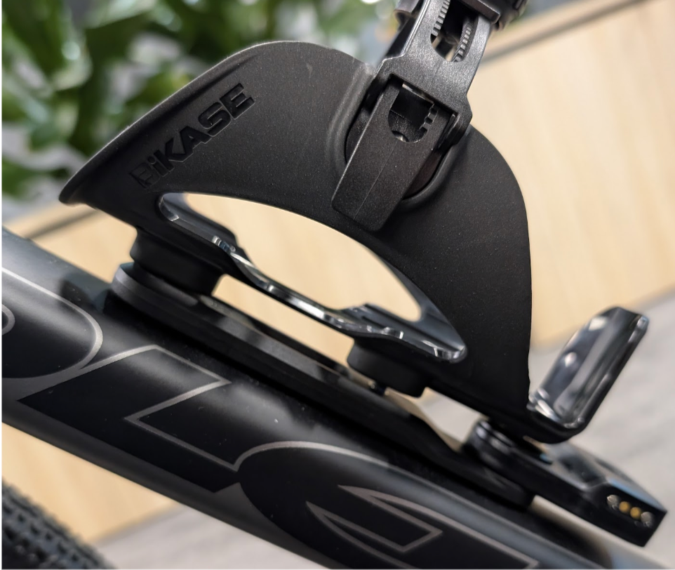 Example of a bottle cage not mounting flat and pushing on the Bike Alarm & Finder