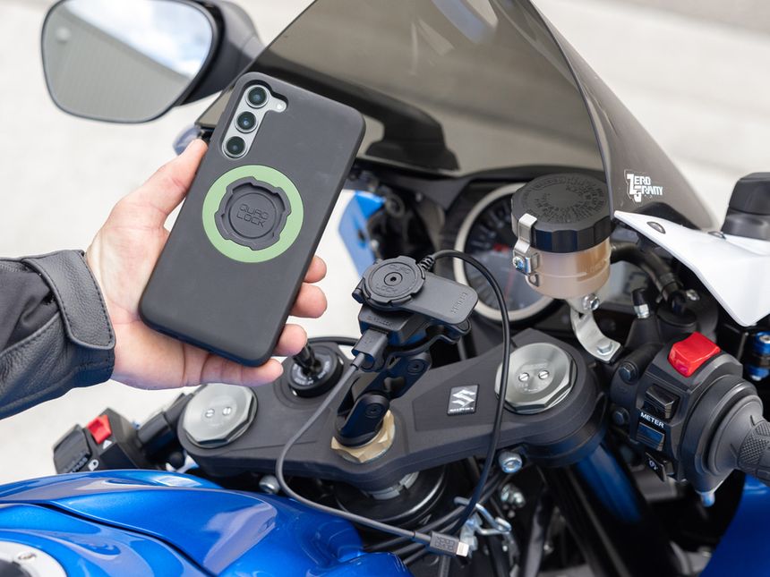 Quad Lock Motorcycle Fork Stem Mount for iPhone and Samsung Galaxy Phones