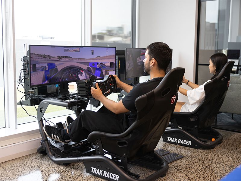Sim-racing equipment in the office