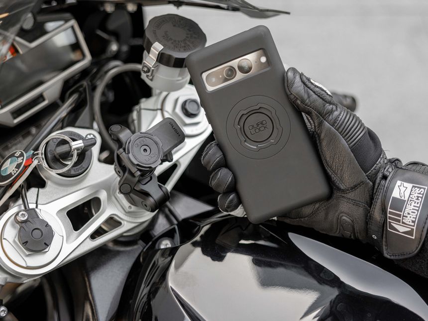 🏍️Support téléphone moto Quad Lock + anti vibrations + pastille téléphone🏍️  - Équipement moto