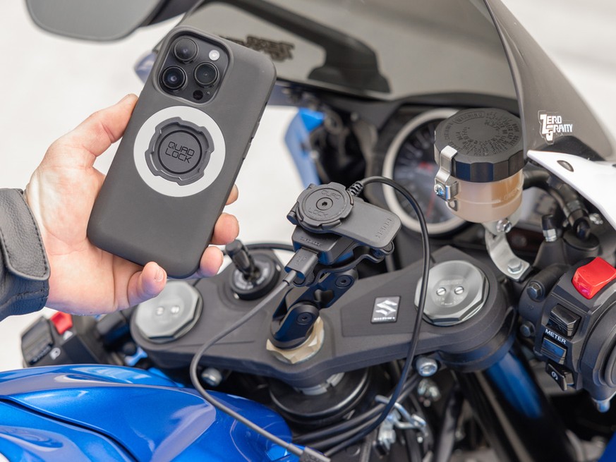 Motorcycle Phone Holder Quad Lock Motorcycle Wireless Charger