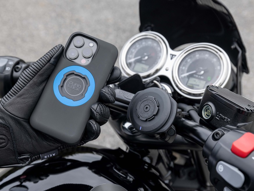 Quad Lock Vibration Dampener With Wireless Charger Motorcycle Kits