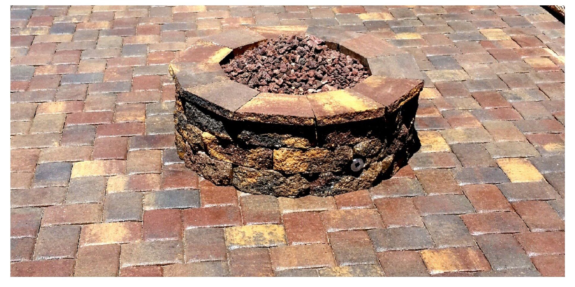 Fire pit pavers: before and after sealing - After