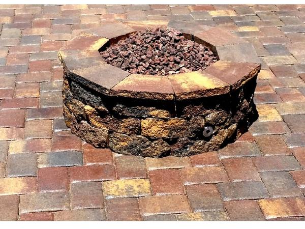 Fire pit pavers: before and after sealing - After