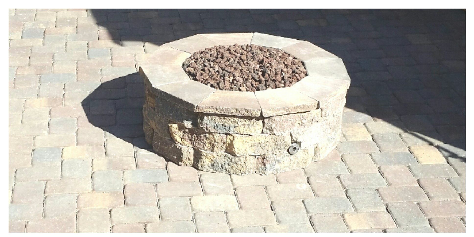 Fire pit pavers: before and after sealing - Before
