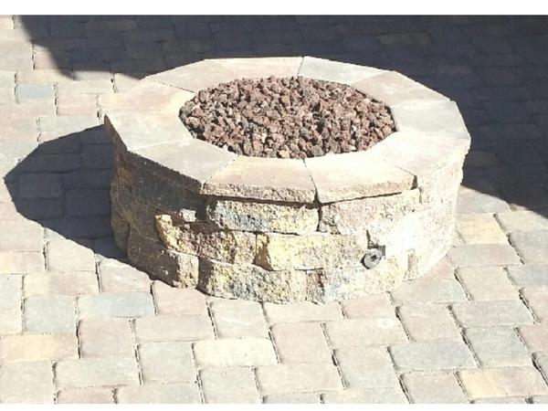 Fire pit pavers: before and after sealing - Before