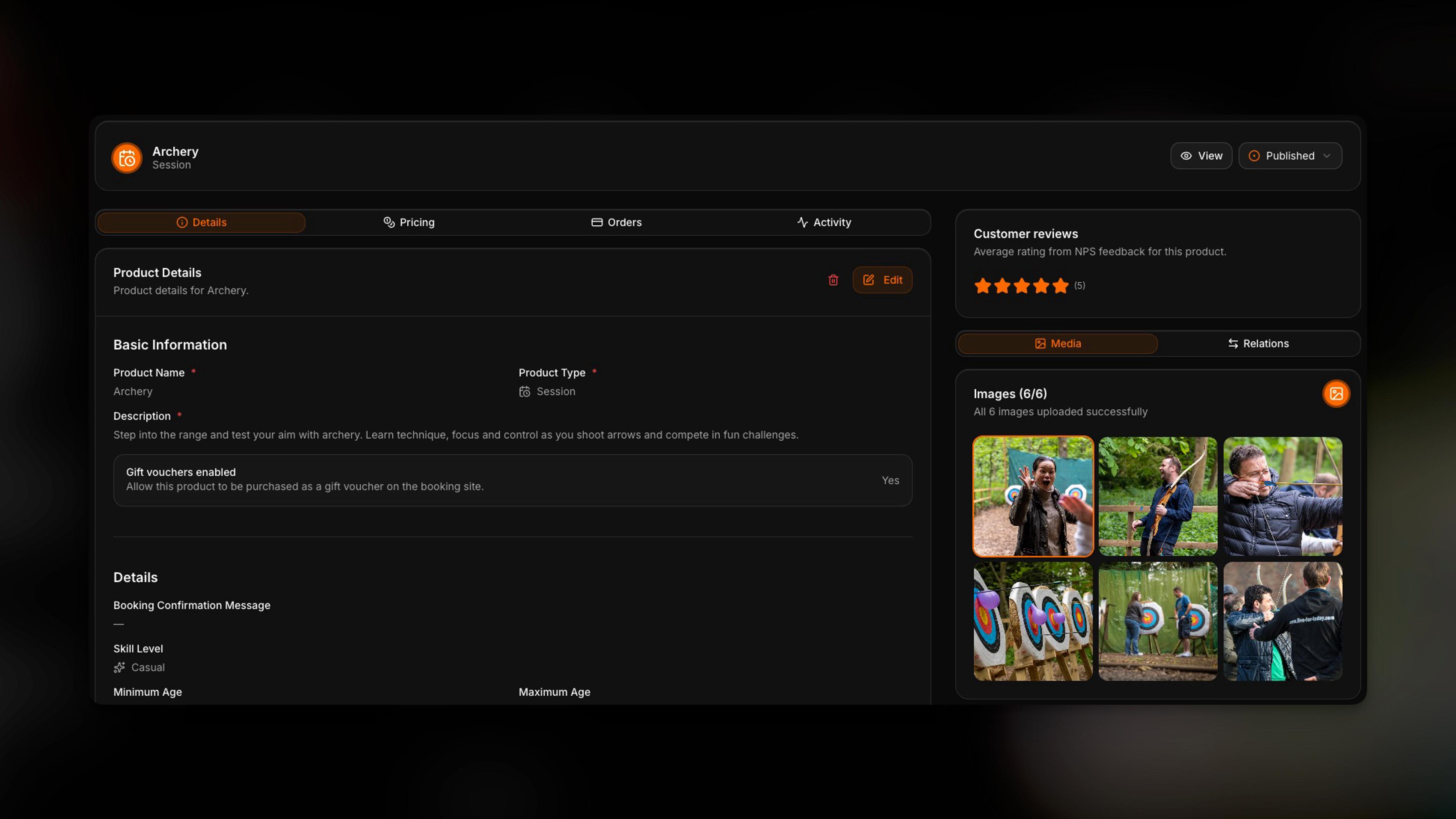 53 Degrees App Product Inventory