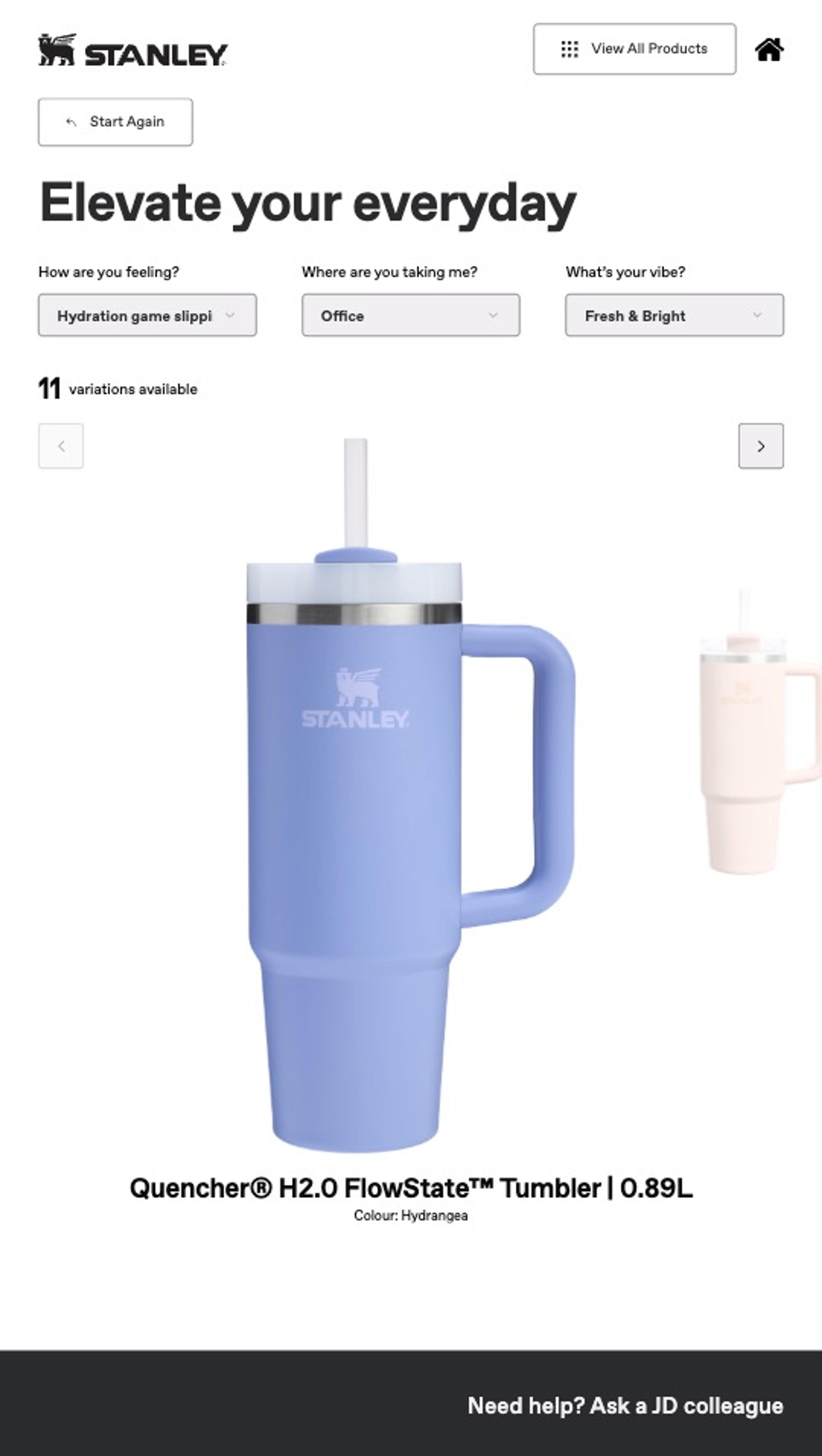 Stanley Product Wizard Results
