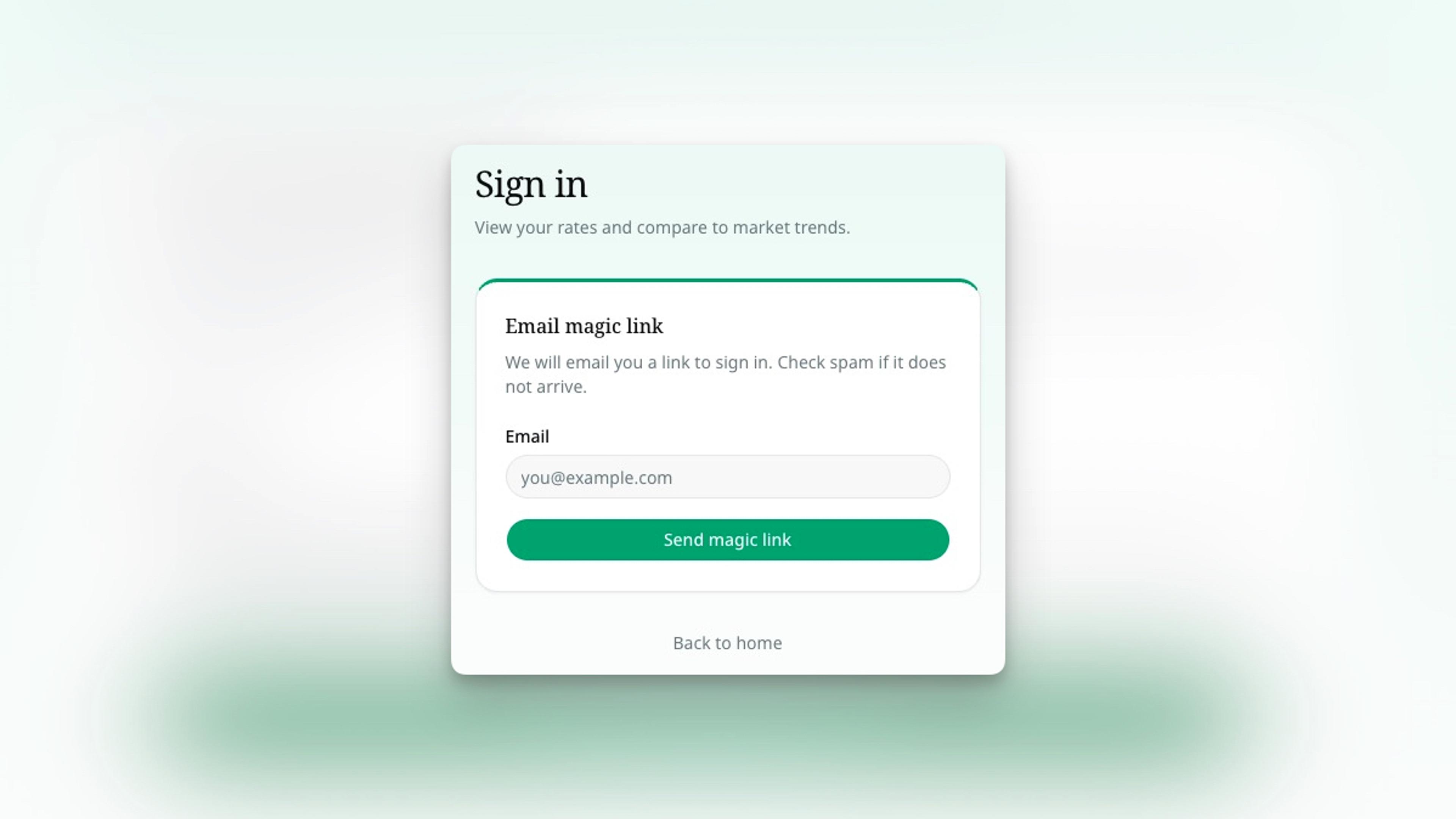 RateMate Login Form