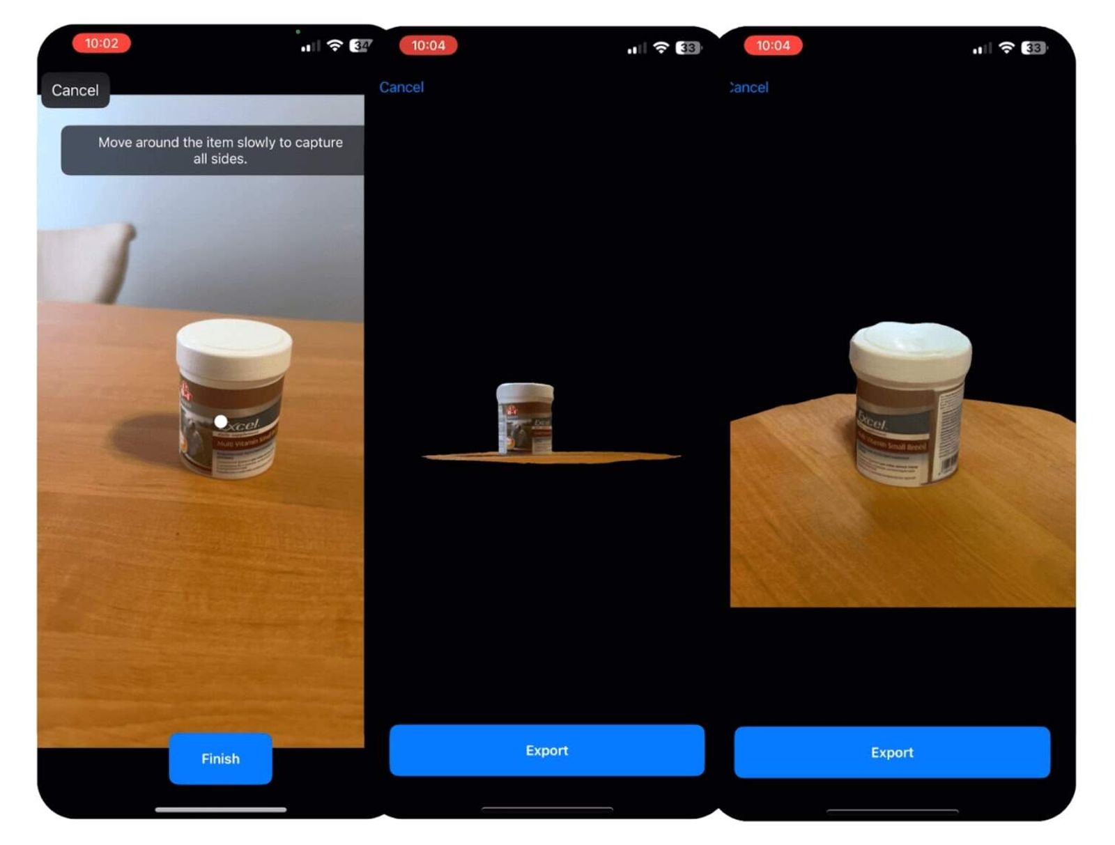 Scanning an object to create 3D model