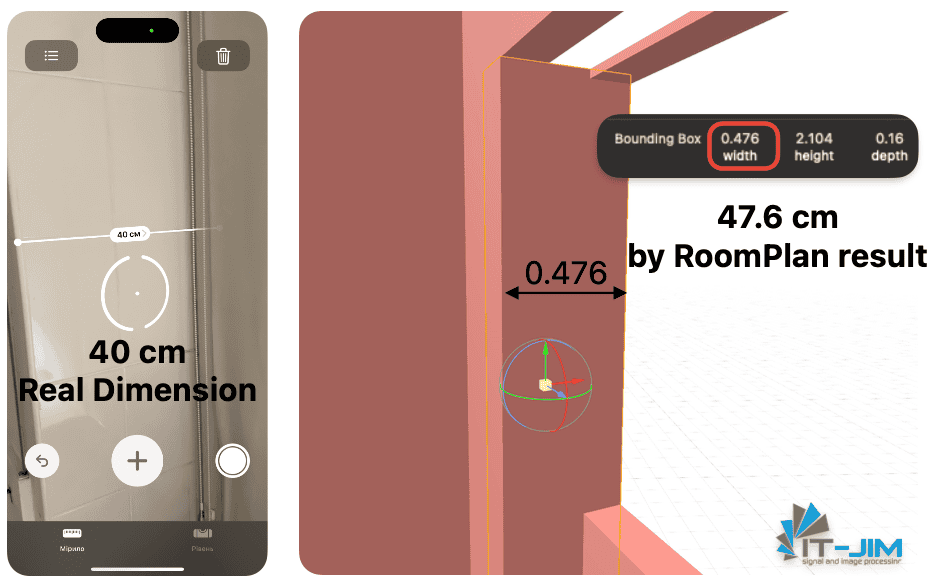 Measurement Errors by RoomPlan Framework