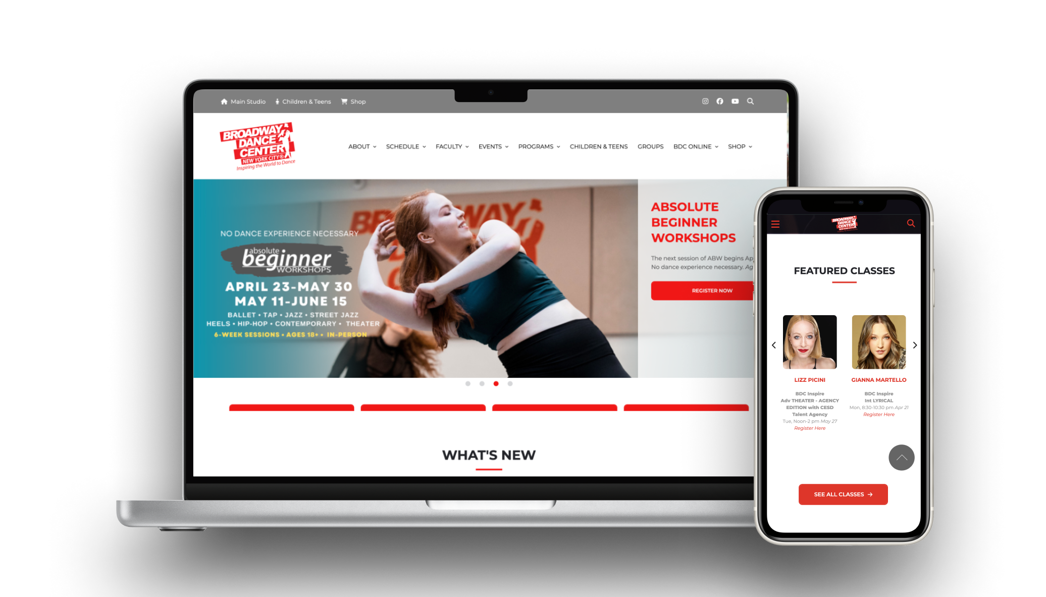 Broadway Dance Center weboldal