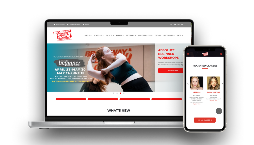 Broadway Dance Center weboldal