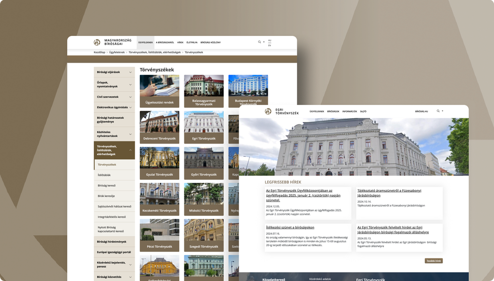 Országos Bírósági Webhelyek képernyőképek