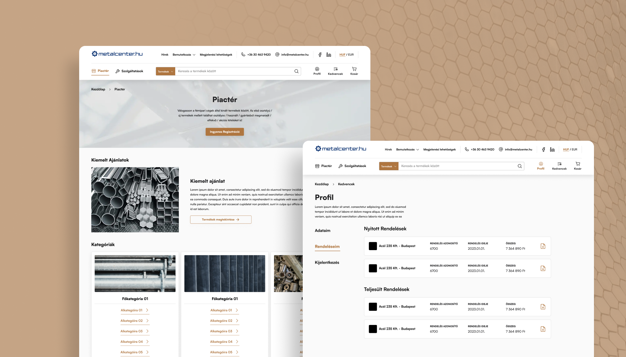 Metalcenter főoldala