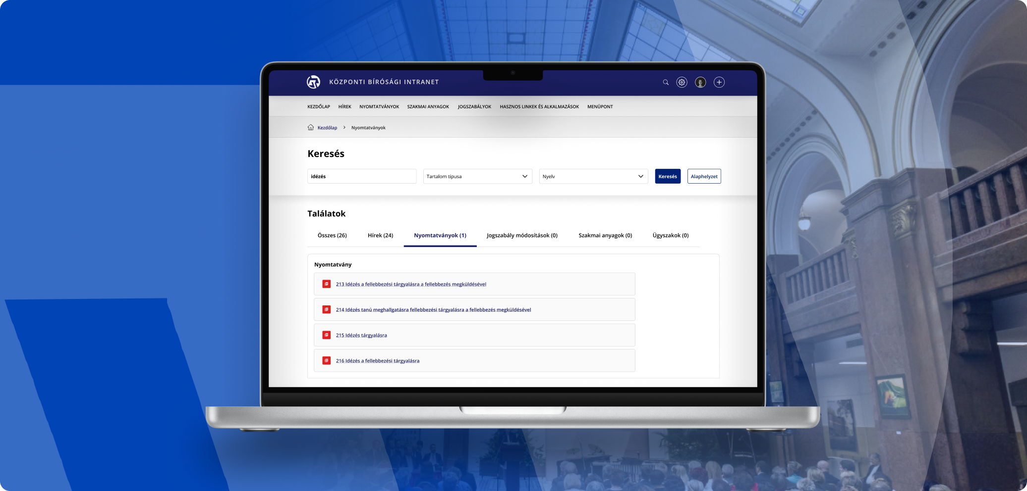 KPIntra Keresőoldal