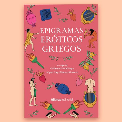 La portada del libro "Epigramas Eróticos Griegos".