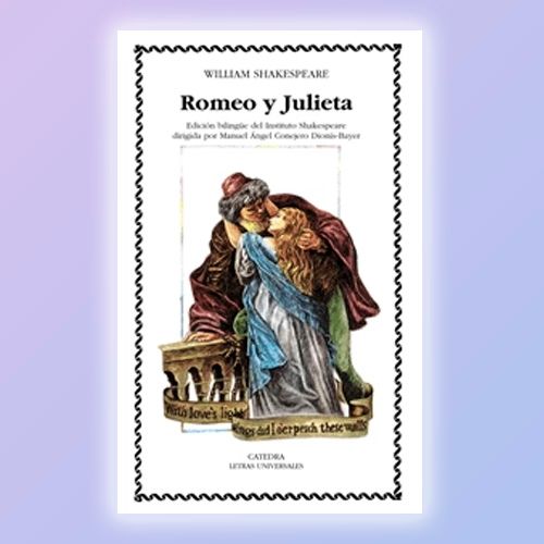 La portada del libro "Romeo y Julieta" de William Shakespeare