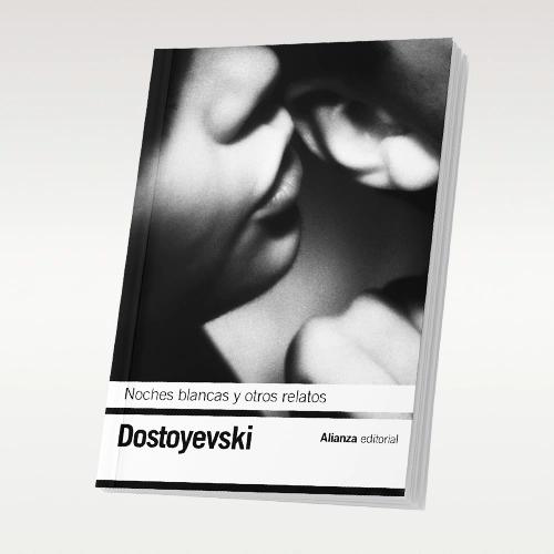 La portada en blanco y negro del libro "Noches blancas y otros relatos" de Dostoievski