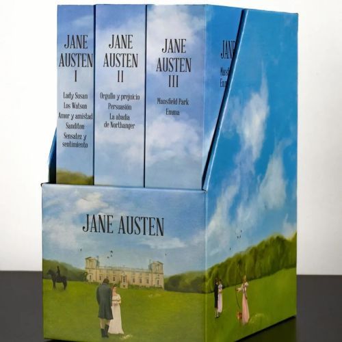 Estuche con obras completas de Jane Austen.