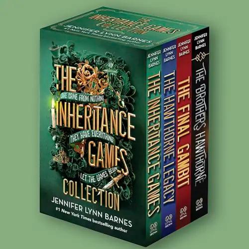 Un set de caja de los cuatro libros de la colección "The Inheritance Games" de Jennifer Lynn Barnes