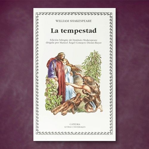 La portada del libro "La tempestad" de William Shakespeare.