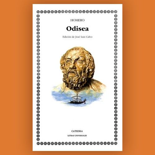 La portada del libro "Odisea" de Homero.