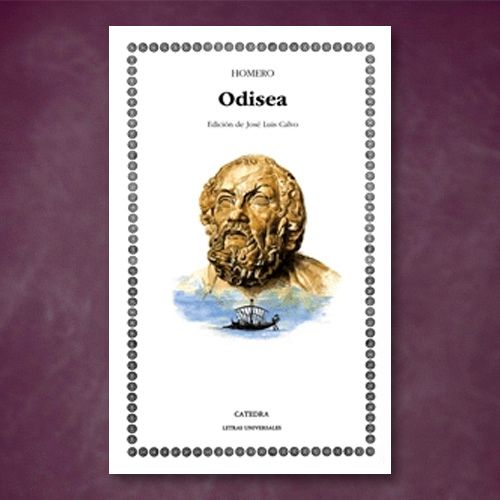 La portada del libro "Odisea" de Homero.