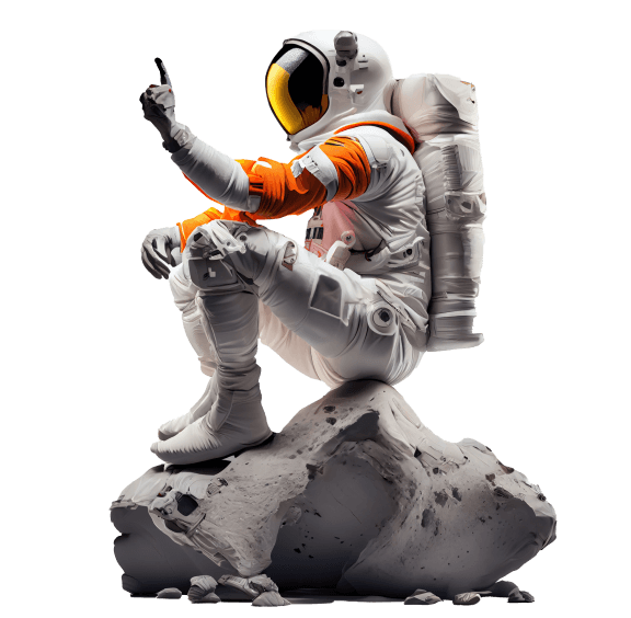 astronaut pointing