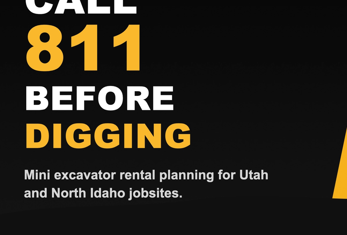 Call 811 before renting a mini excavator blog card