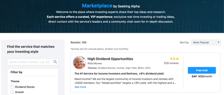 Seeking Alpha Marketplace