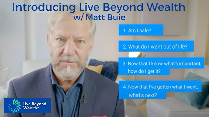 Video thumbnail for Matt Buie's introduction to Live Beyond Wealth.