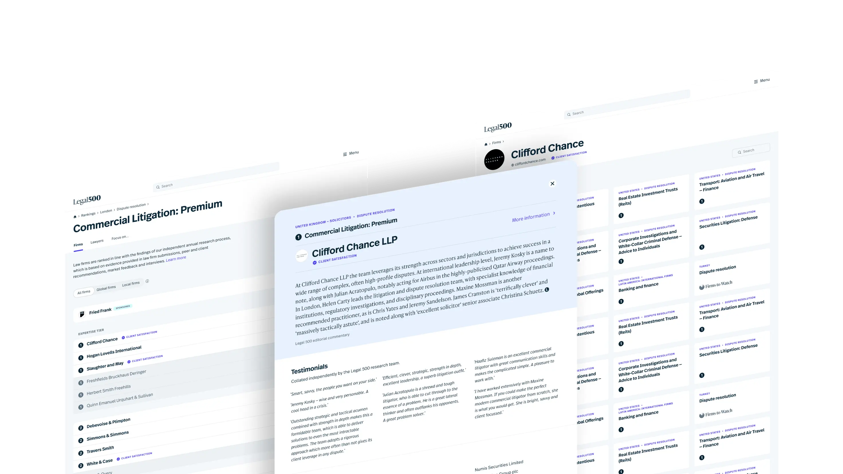 Streamlined content with report card modals