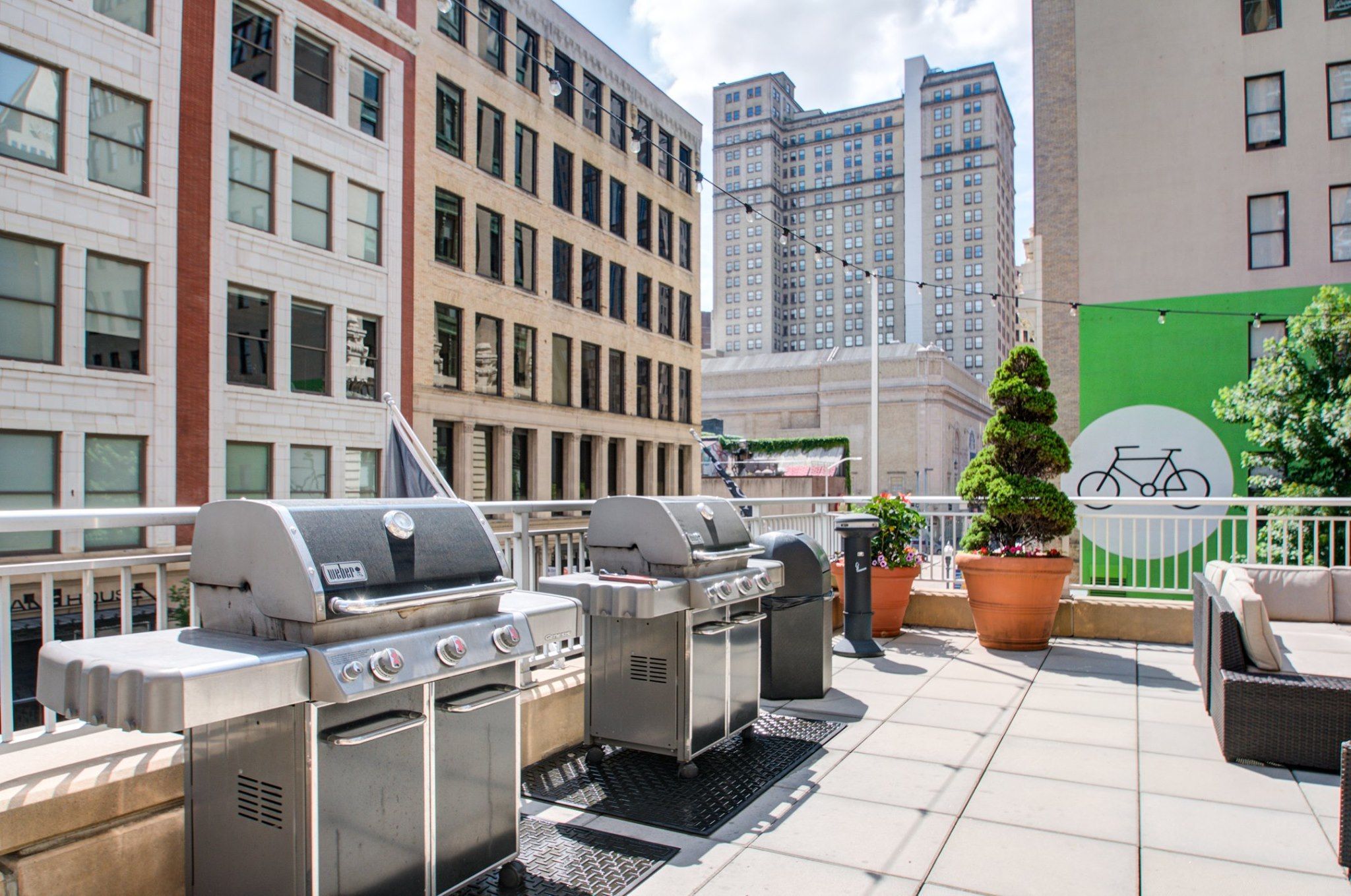 Grills on the apartment's terrace