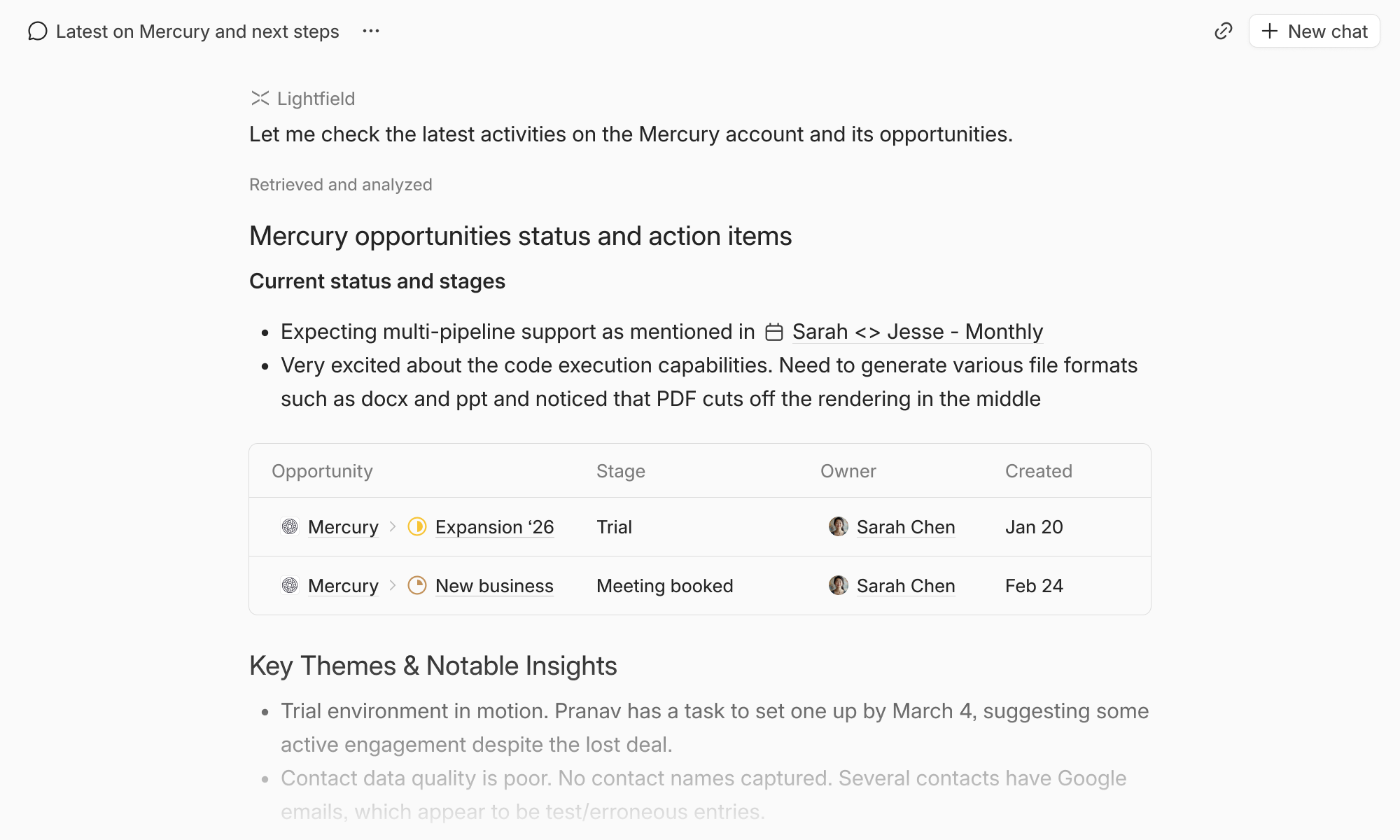Chat improvements
