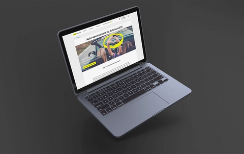 Laptop showing website