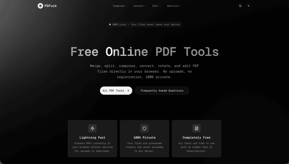 image of PDFuck - Free Online PDF Tools