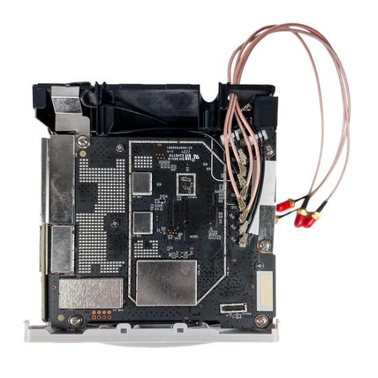 Install the U.FL-male to SMA-female pigtail adapters into the ports opened in Step 7