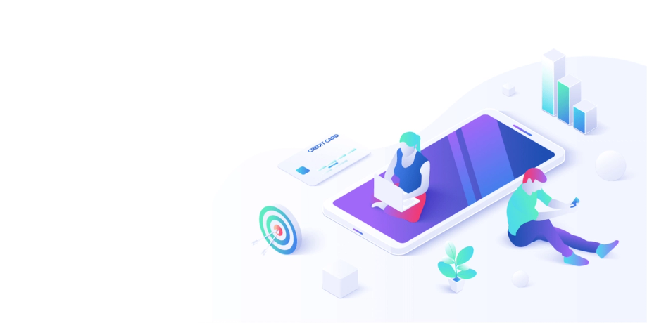 Illustration of a phone and users