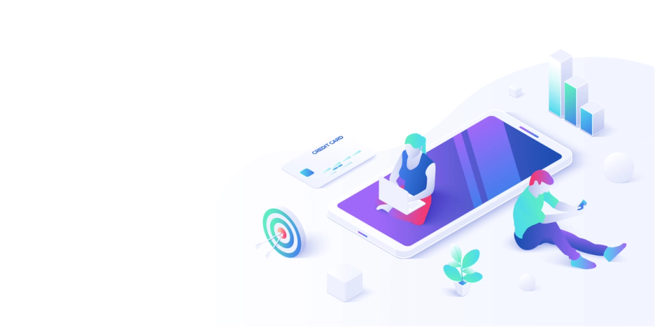 Illustration of a phone and users