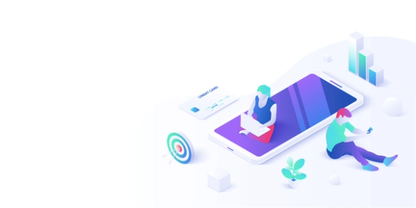 Illustration of a phone and users