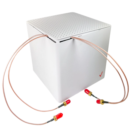 Reassembled Verizon Gateway with the pigtails attached