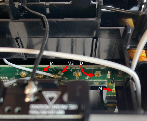 These are ports M1, M2, D, and M.