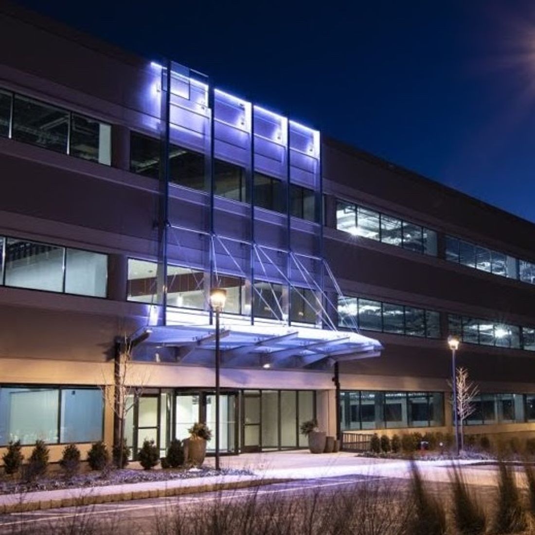 Celularity exterior at night